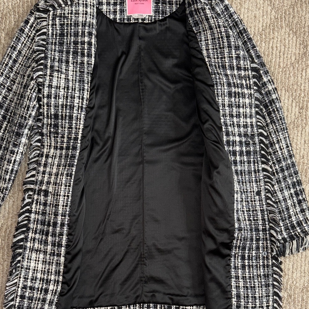 Kate Spade Black and White Tweed pea coat - Picture 5 of 5